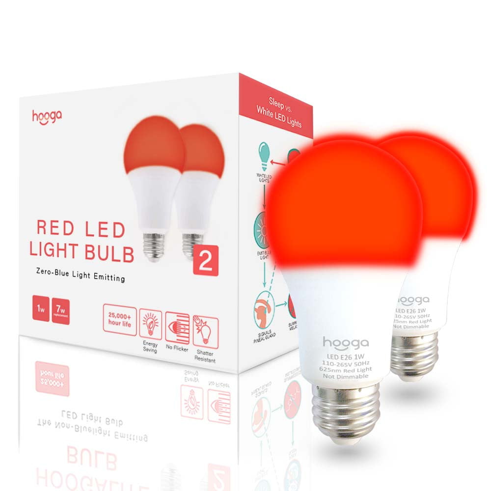 Hooga Red LED Light Sleep Bulb 2pk