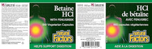 Load image into Gallery viewer, Natural Factors Betaine Hydrochloride with Fenugreek 180vcaps
