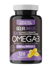 Load image into Gallery viewer, AquaOmega 5X Ultimate Strength DHA 120 Softgels