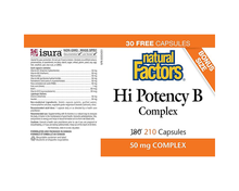 Load image into Gallery viewer, Natural Factors Hi Potency B Complex 210's Bonus