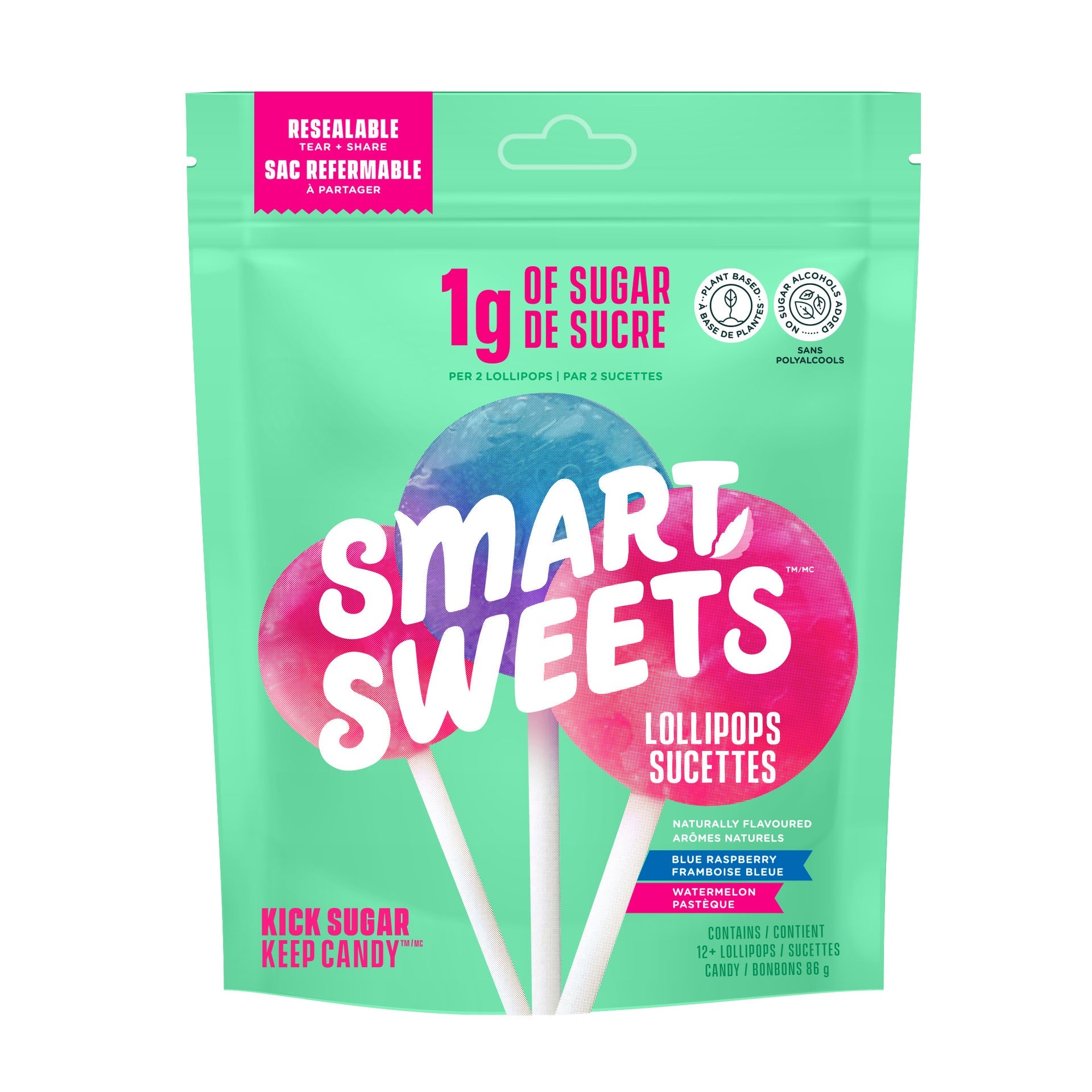 SmartSweets Lollipops 12 Pack/86g Health Essentials