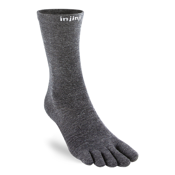 Injinji Toe Socks - Liner, Crew, Merino Wool - Slate