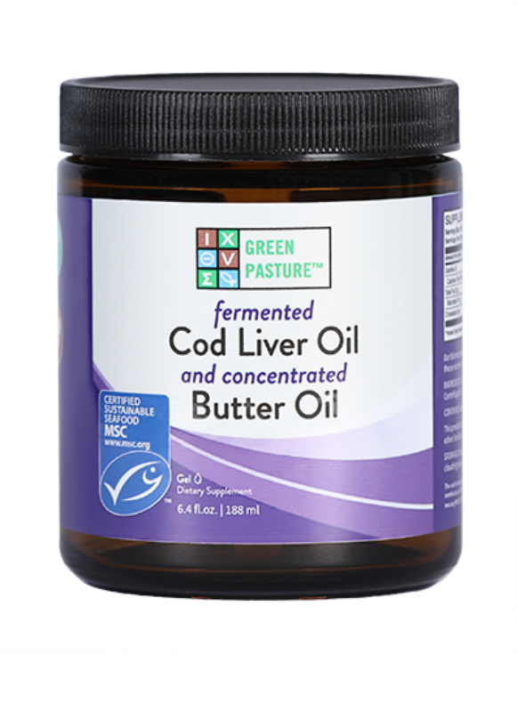 Green Pasture Fermented Cod Liver Oil and Concentrated Butter Oil Unflavoured 188ml