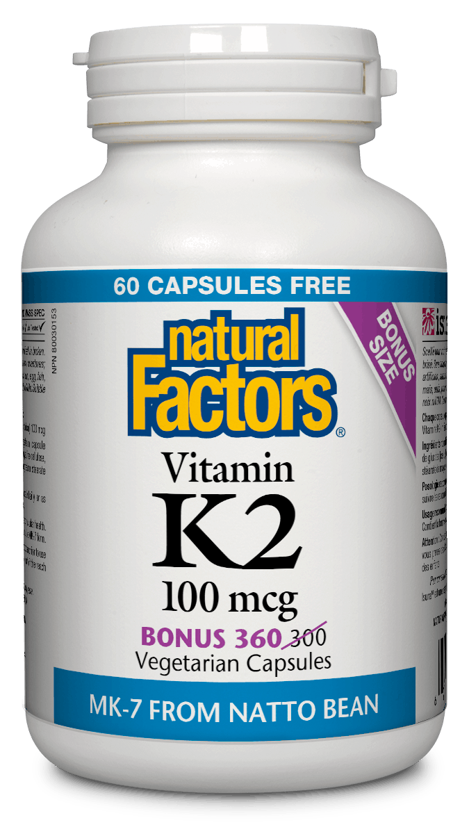 Natural Factors Vitamin K2 100mcg 360vcaps Health Essentials