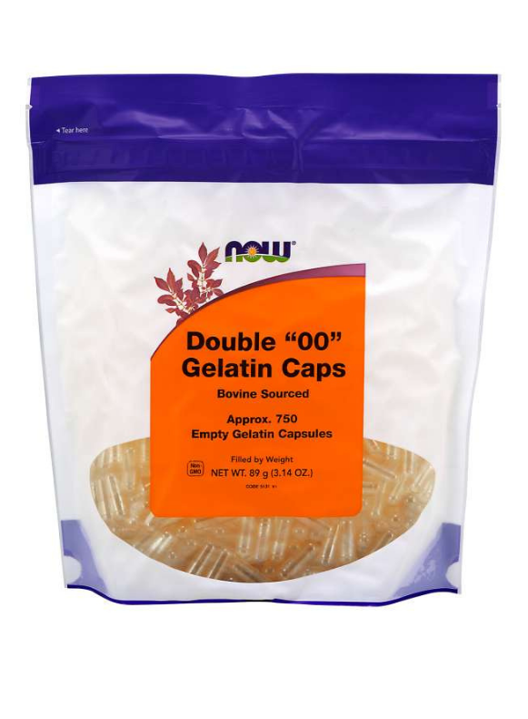 NOW Double "00" Gelatin Capsules 750 capsules Health Essentials