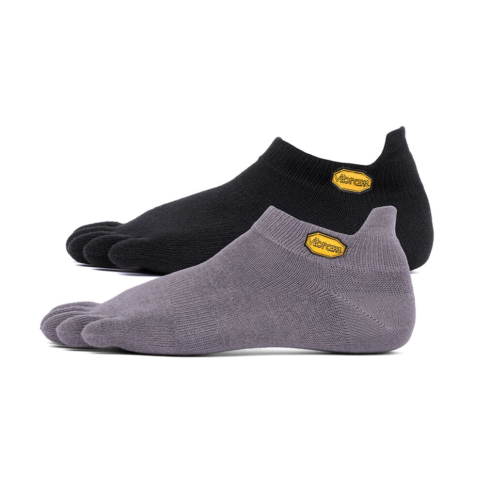 Vibram 5TOE Sock No Show 2 Pack Black/Grey – Health Essentials