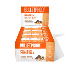 Load image into Gallery viewer, Bulletproof Protein Crisp Bar Peanut Butter Chocolate Chip 12pk