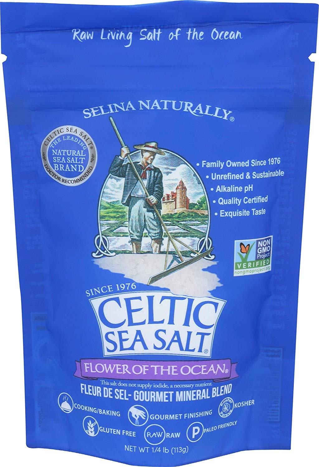 Selina Naturally Celtic Sea Salt Flower of the Ocean FLEUR de SEL 113g