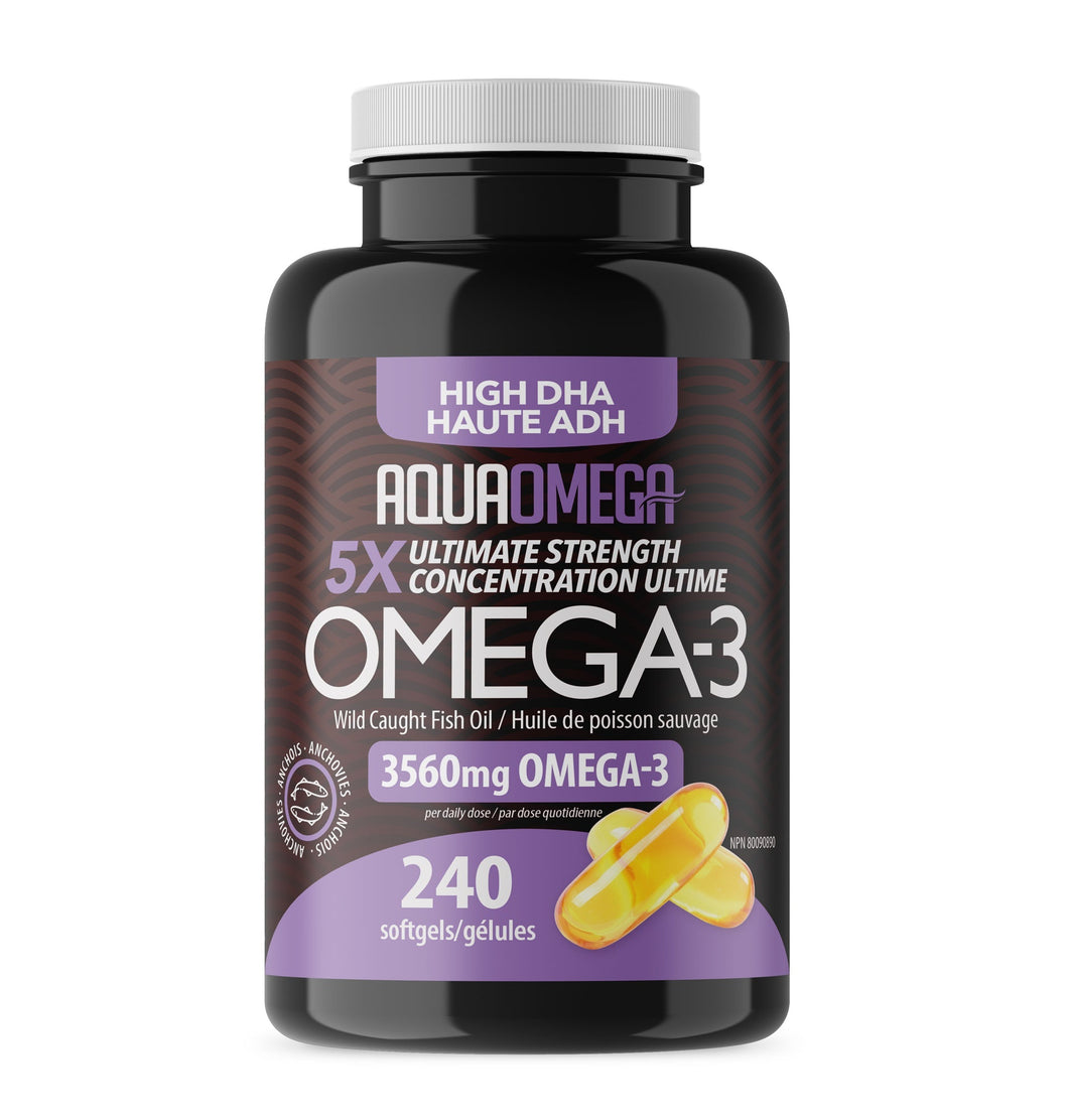 AquaOmega 5X Ultimate Strength DHA 240 Softgels