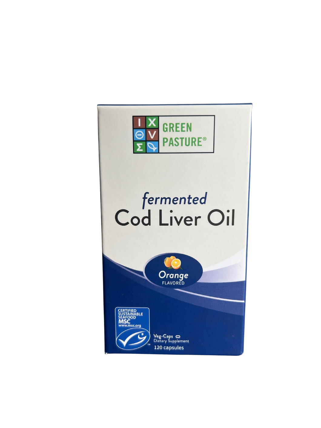 Green Pasture Cod Liver Oil Orange Flavoured 120Caps