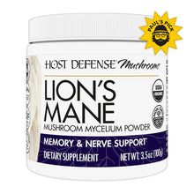 Load image into Gallery viewer, Host Defense Lion&#39;s Mane Mycelium Powder 100g
