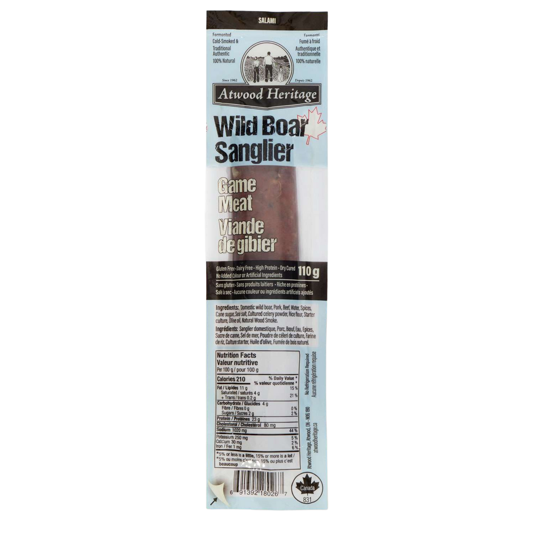 Atwood Heritage Game Meat Wild Boar Salami 110g