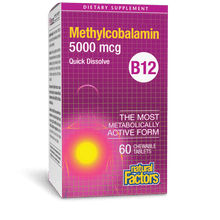 Load image into Gallery viewer, Natural Factors Vitamin B12 5000mcg 60 chewable tablets