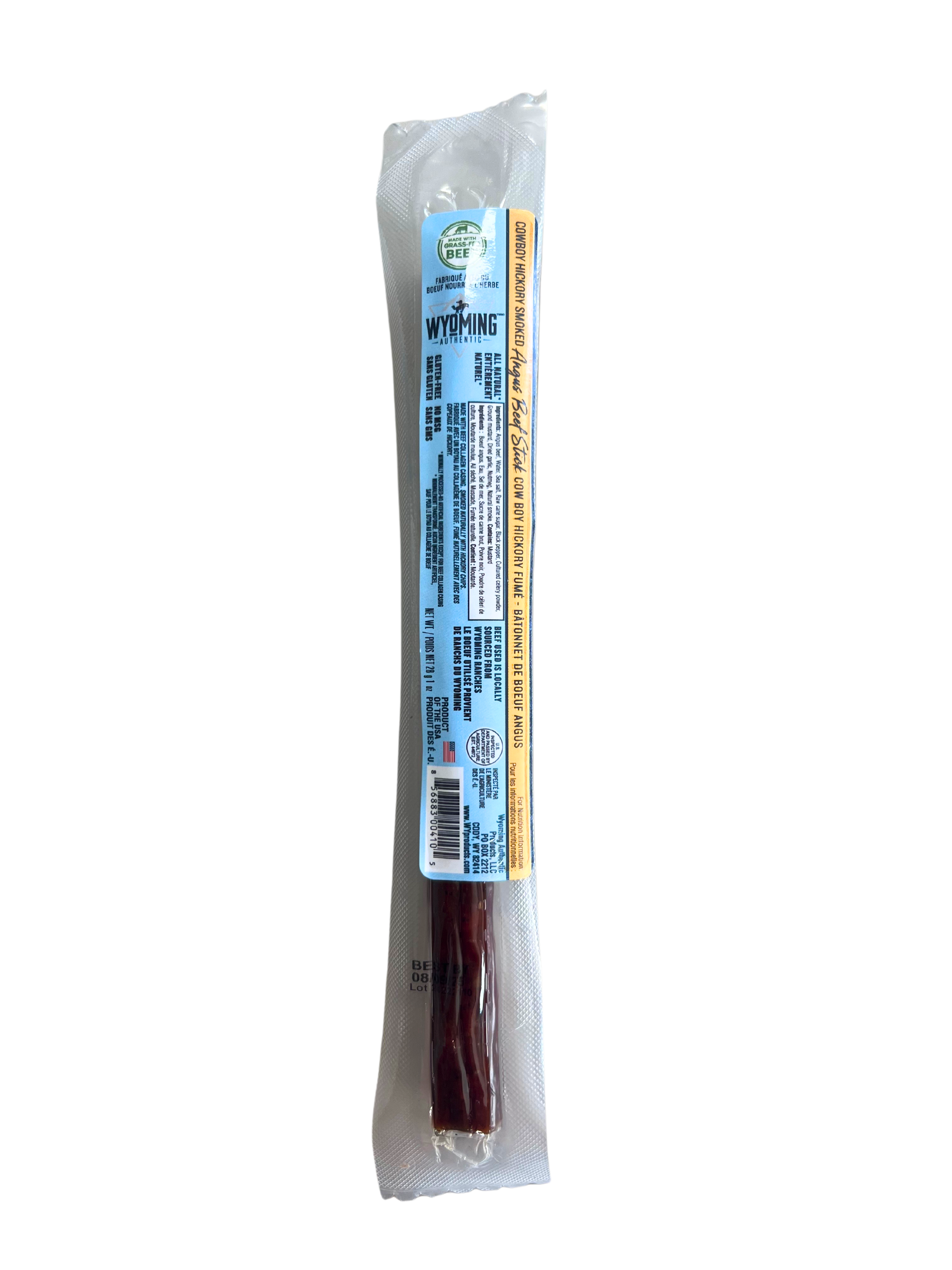 Wyoming Cowboy Hickory Smoked Angus Beef Stick 28g – Health Essentials
