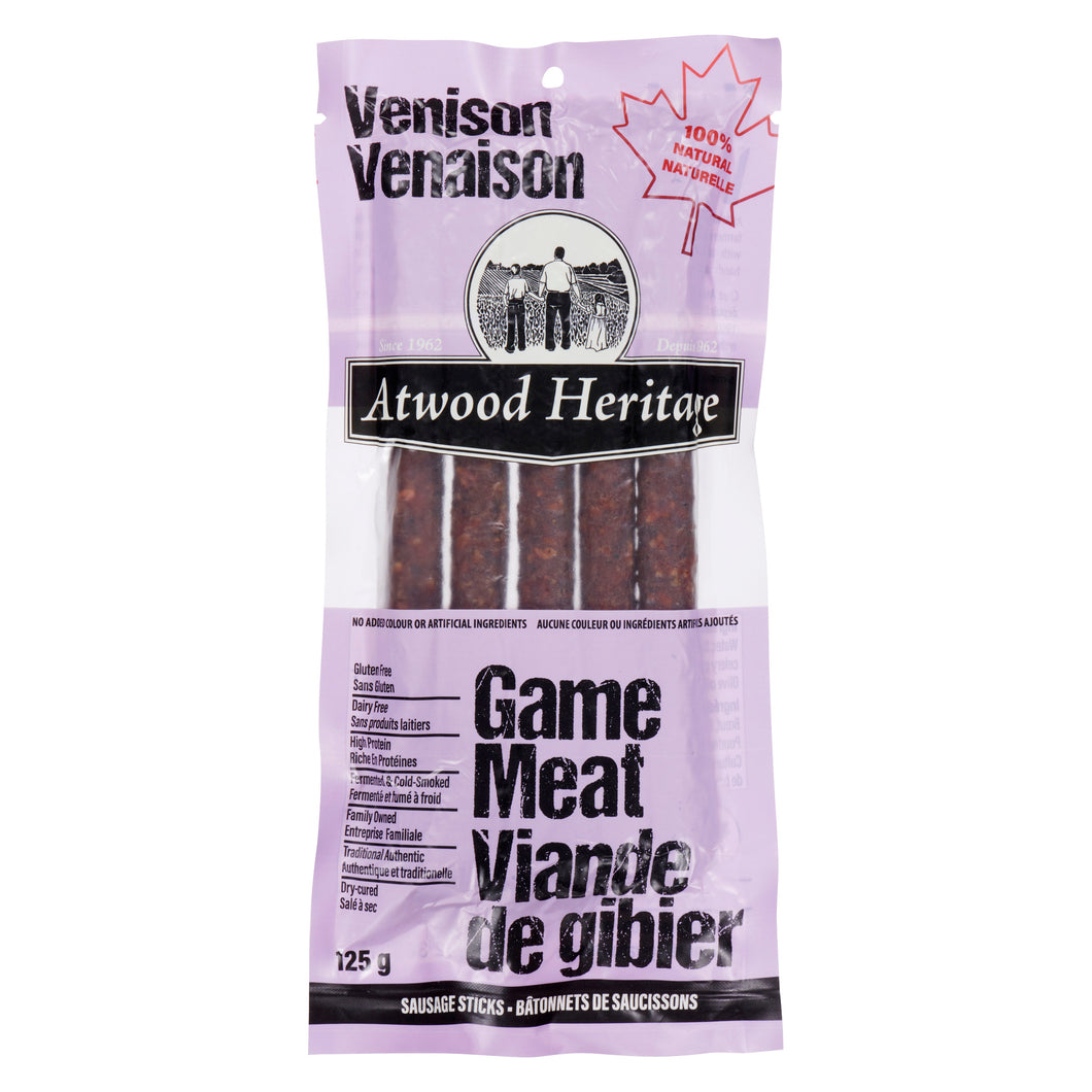 Atwood Heritage Venison Meat Sausage Sticks 125g