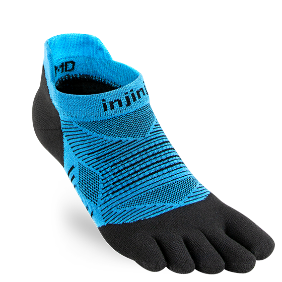 Injinji Toe Socks - Run, Original Weight, Thin Cushioning, No-Show, Malibu
