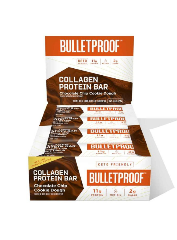 Bulletproof Collagen Protein Bar Chocolate Chip Cookie Dough 12pk