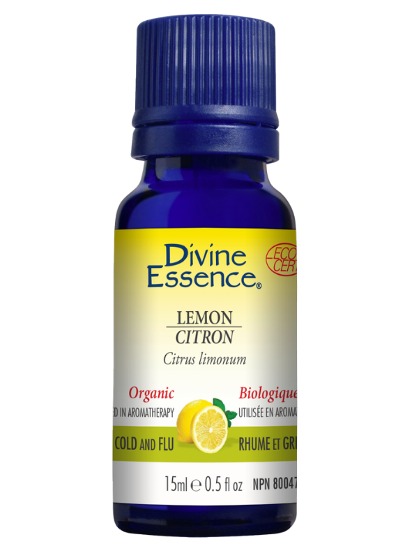 Divine Essence Organic Lemon Essential Oil 15ml
