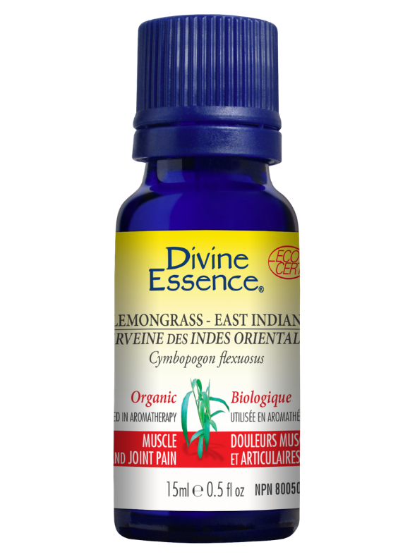 Divine Essence Organic Lemongrass Essential Oil 15ml