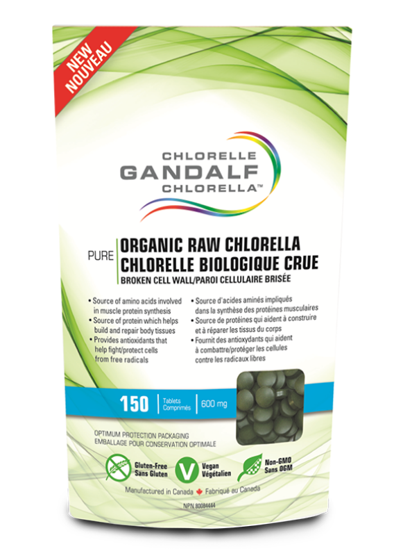 Gandalf Organic Raw Chlorella 600mg 150 tablets