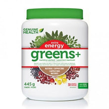 Load image into Gallery viewer, Genuine Health Greens+ Extra Energy 445g Cappuccino