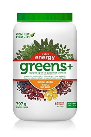 Genuine Health Greens+ Extra Energy 797g Orange