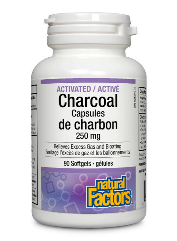 Natural Factors Activated Charcoal Capsules 250 mg 90 Softgels
