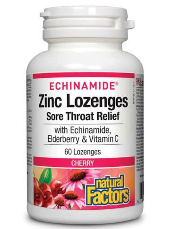 Natural Factors Zinc Lozenges Cherry 60's