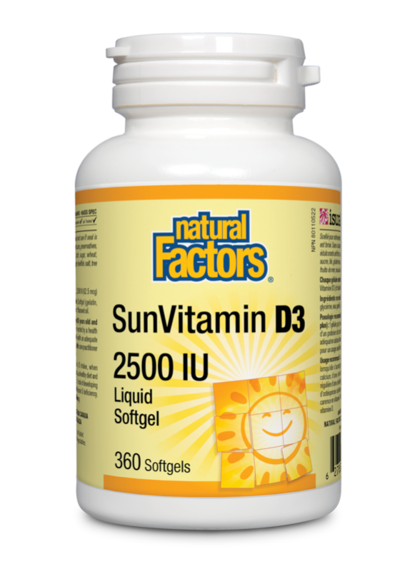 Natural Factors SunVitamin D3 2500IU 360 Softgels