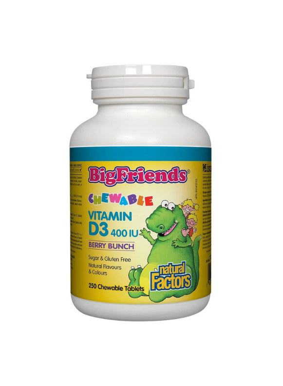 Natural Factors BigFriends Vitamin D3 400 IU 250 Chewables