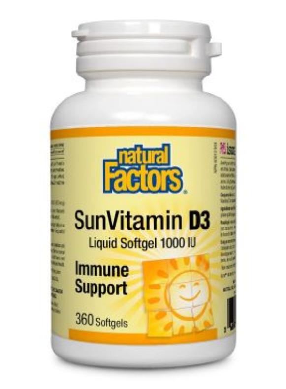 Natural Factors Vitamin D 1000 IU 360 Softgels