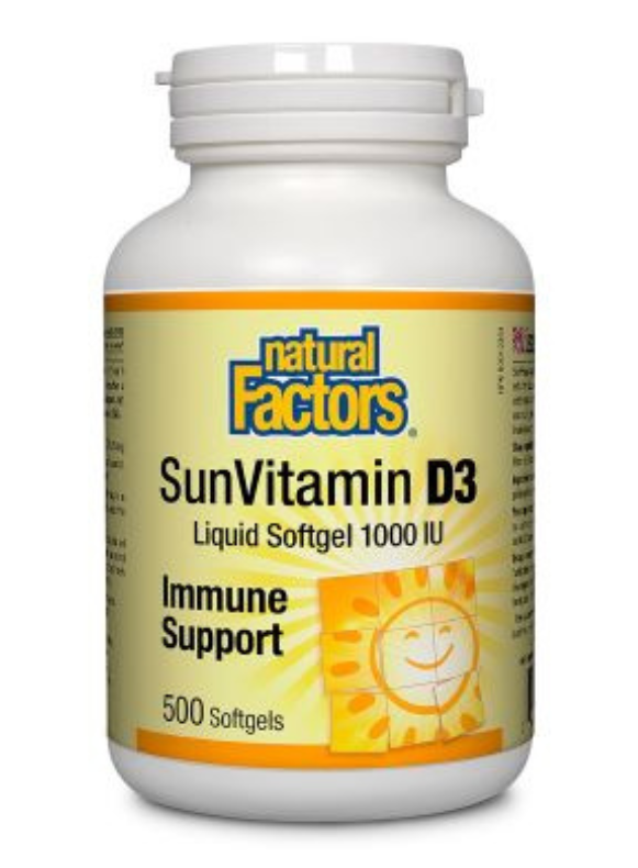 Natural Factors Vitamin D 1000 IU 500 Softgels