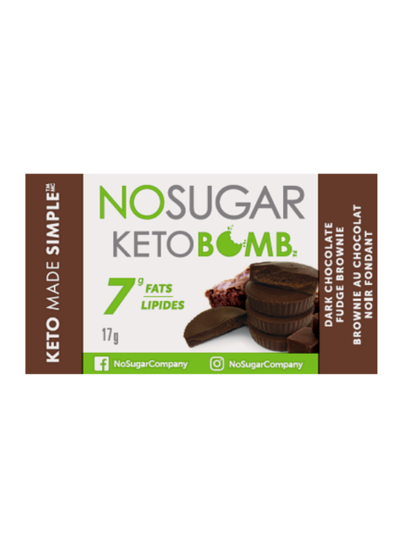 No Sugar Keto Bomb Dark Chocolate Fudge Brownie 17g