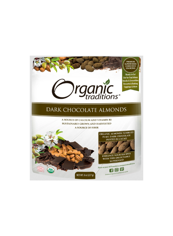 Organic Traditions Dark Chocolate Almonds 227g