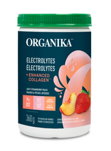 Load image into Gallery viewer, Organika Electrolytes+ Enhanced Collagen Strawberry Peach 360g