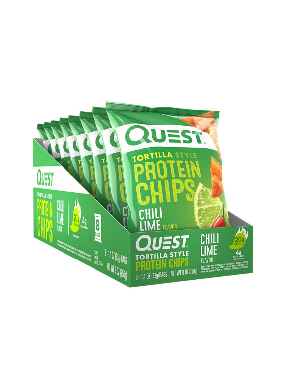 Quest Nutrition Tortilla Style Protein Chips Chili Lime, Case (32g x 8)