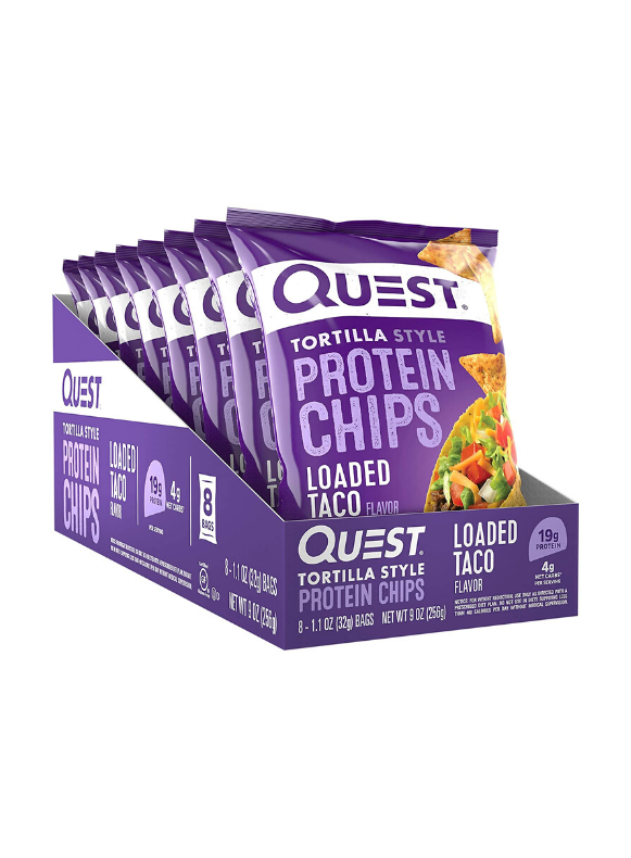 Quest Nutrition Tortilla Style Protein Chips Loaded Taco, Case (32g x 8)