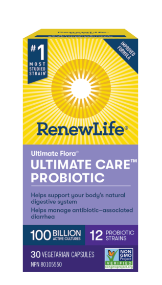 RenewLife Ultimate Flora Ultimate Care Probiotic 100 Billion 30 Vegetarian Capsules