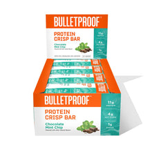 Load image into Gallery viewer, Bulletproof Protein Crisp Bar Chocolate Mint Chip 12pk