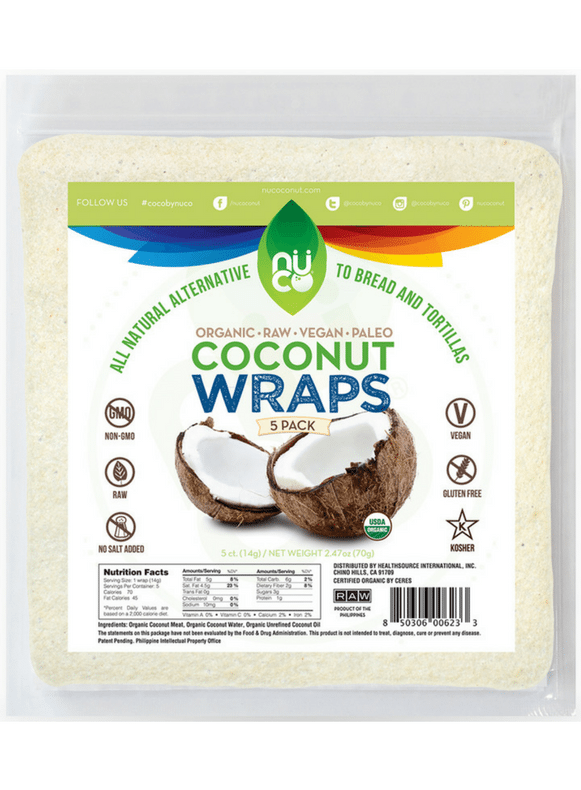 Nuco Organic Coconut Wraps 70g (5 wraps)